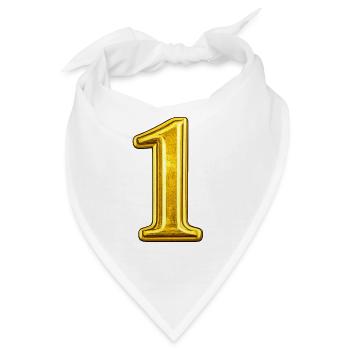 Goldene Eins Glanz - Bandana - Weiß - Vorne