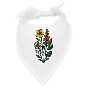 Blumenstrauß Botanischer Druck - Bandana - Weiß - Vorne