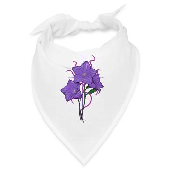 Blume lila mit pink lila Aspekten - Bandana - Weiß - Vorne