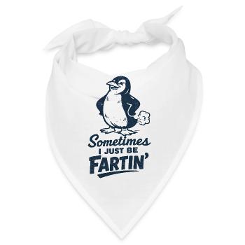 Manchmal furze ich einfach nur – Furzender Pinguin - Bandana - Weiß - Vorne