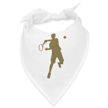 Tennis Spieler Rückhand Silhouette minimalistisch - Bandana - Weiß - Vorne