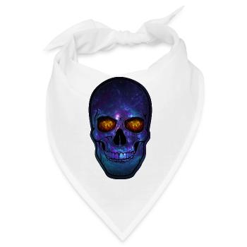 Galaxie Totenkopf Neon - Bandana - Weiß - Vorne