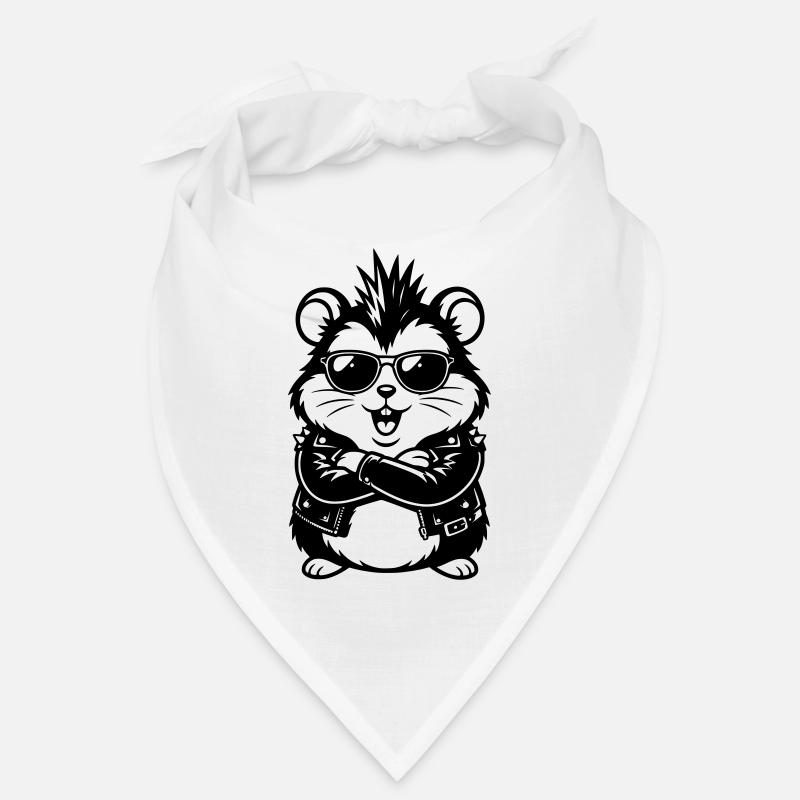 Hamster punk avec des lunettes de soleil Bandana