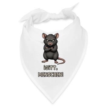 Igitt, Menschen! – Motzige Ratte mit Attitüde - Bandana - Weiß - Vorne