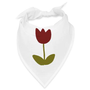 Tulip Minimalist Bloom - Bandana - Weiß - Vorne