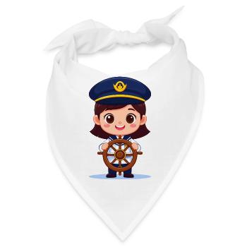 Kapitänin Chibi Nautik - Bandana - Weiß - Vorne