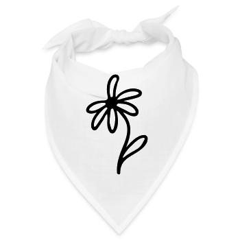 Blume - Bandana - Weiß - Vorne