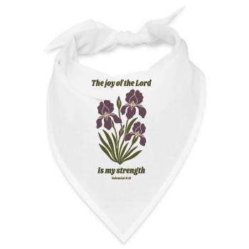 Die Freude des Herrn – Iris-Blumendesign - Bandana - Weiß - Vorne