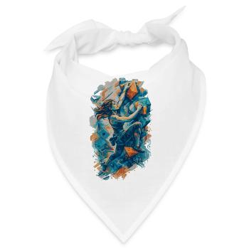Bouldern Frau Design – Kletterin an Boulderwand - Bandana - Weiß - Vorne