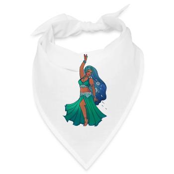 Aqua Meerjungfrauen-Bauchtanz - Bandana - Weiß - Vorne