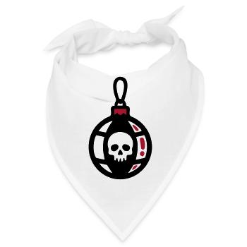 Totenkopf Christbaumkugel Icon - Bandana - Weiß - Vorne