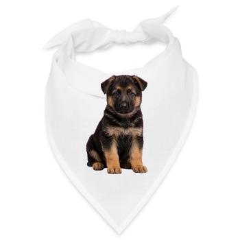 Sanftes Porträt des Deutschen Schäferhunde-Welpen - Bandana - Weiß - Vorne