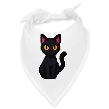 Nachtkater Pixelblick - Bandana - Weiß - Vorne
