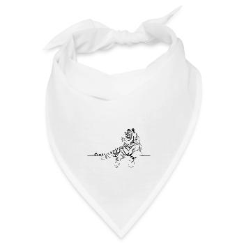 Schwarz-weißer Tiger - Bandana - Weiß - Vorne