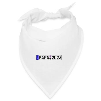 Papa 2023 Vater werden Nummernschild - Bandana - Weiß - Vorne