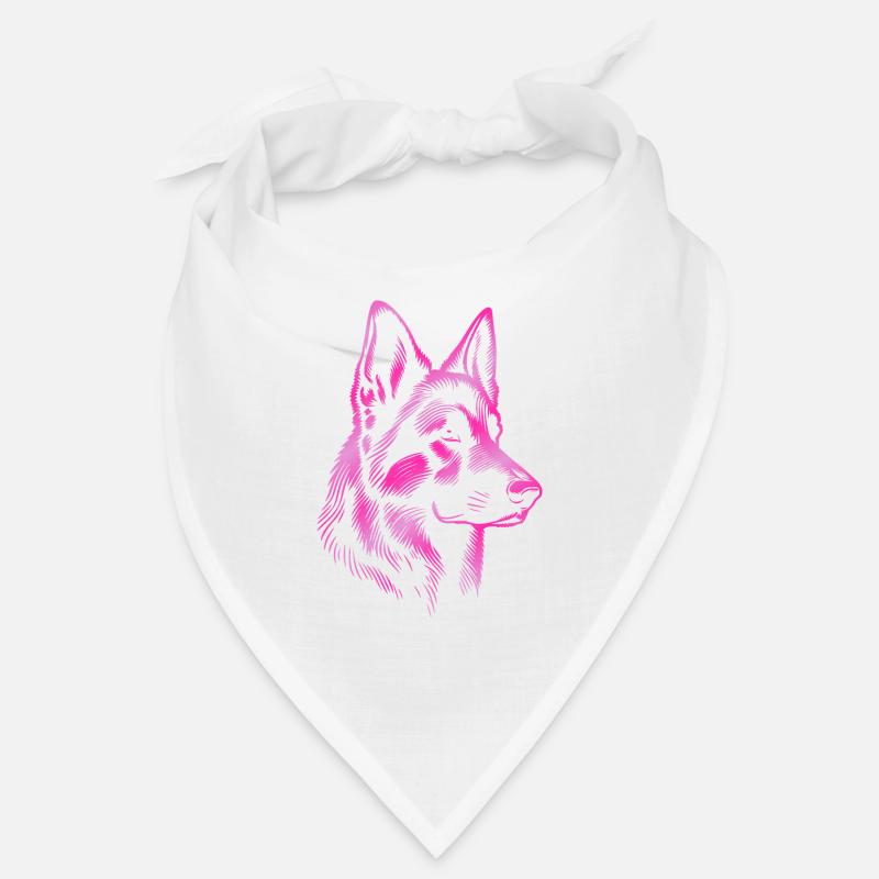 Deutscher Schäferhund Kopf pink Bandana