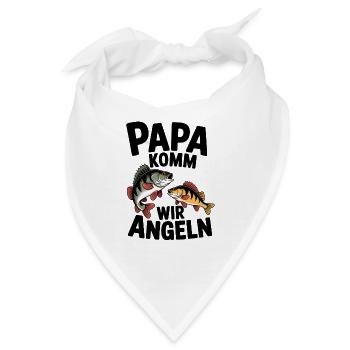Papa komm wir angeln! Angelabenteuer mit Papa - Bandana - Weiß - Vorne