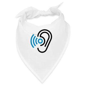 Ohr und Hörgerät - Bandana - Weiß - Vorne