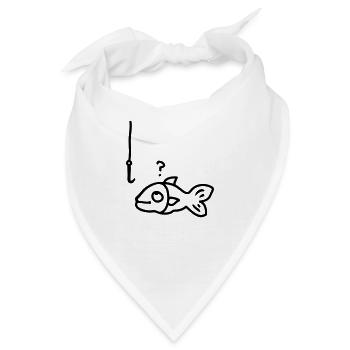 Fisch Angelhaken - line - Bandana - Weiß - Vorne