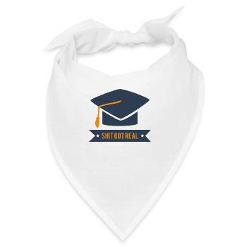 Abitur / Schulabschluss: Shit Got Real - Bandana - Weiß - Vorne