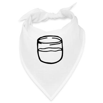 glas, glas halb voll, Glas gefüllt - Bandana - Weiß - Vorne