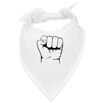 Faust, Arm, Macht, Stärke - Bandana - Weiß - Vorne
