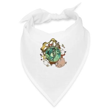 Nature Tierkugel Weltkugel - Bandana - Weiß - Vorne