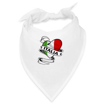 italien herz - Bandana - Weiß - Vorne