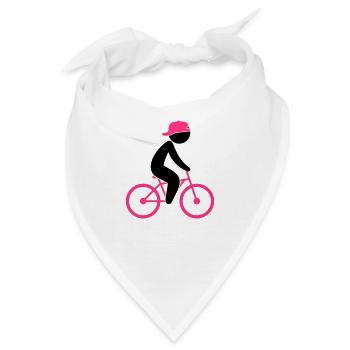 Ein Radfahrer fährt auf seinem Fahrrad - Bandana - Weiß - Vorne