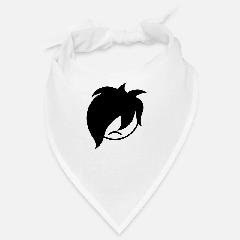 Triste malheureux emo longs cheveux noirs Bandana