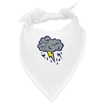 Wolke Wolke Gewitter regen 606 - Bandana - Weiß - Vorne