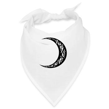 Halbmond-Tätowierung Mond-Stammes-Tätowierung - Bandana - Weiß - Vorne