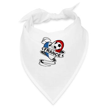 France Football tricolor Herz - Bandana - Weiß - Vorne
