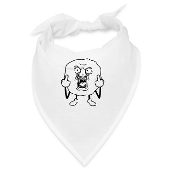 mittelfinger wichser fick dich fuck you off zeigen - Bandana - Weiß - Vorne