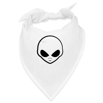 Cool Grey Alien Kopf Logo - Bandana - Weiß - Vorne