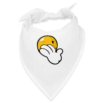 Smiley Anger Uninterested - Bandana - Weiß - Vorne