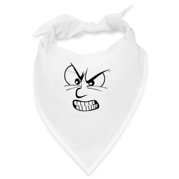 Wut / wütend / Zorn / furious - Bandana - Weiß - Vorne