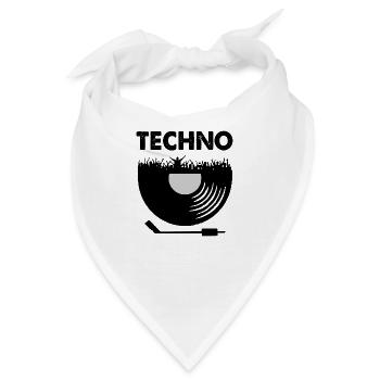 Techno - Bandana - Weiß - Vorne