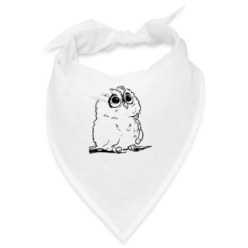 Niedliche Eule - Bandana - Weiß - Vorne