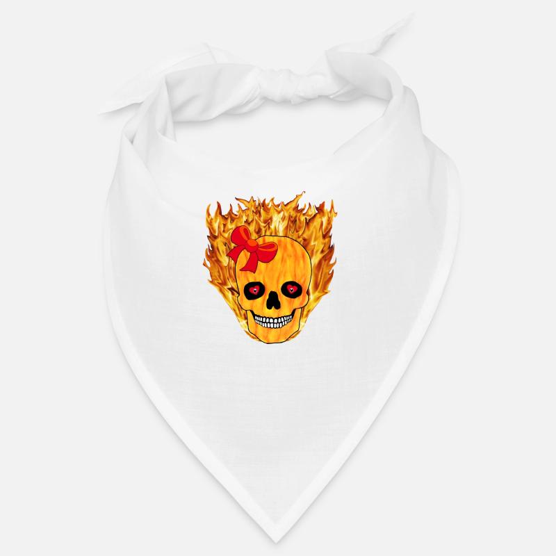 Flammender Mädchentotenkopf Bandana