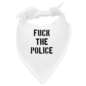 fuck the police Polizei Staat Cops Bullen Polizist - Bandana - Weiß - Vorne