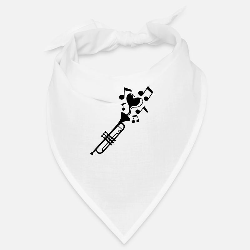 Musical Notes Heart Trumpet Bandana