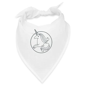 Kreisförmig sitzendes Einhorn - Bandana - Weiß - Vorne