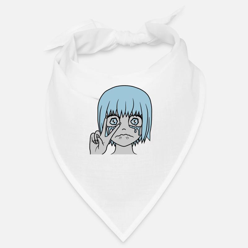 Victory Handzeichen weinendes Mädchen Bandana