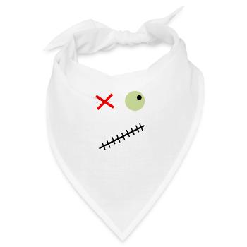 Erschreckendes Gesicht mit einem grünen Auge - Bandana - Weiß - Vorne