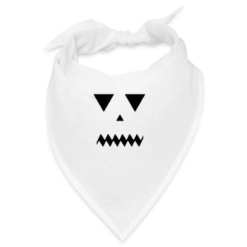 Erschreckendes Kürbisgesicht - Bandana - Weiß - Vorne