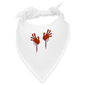 blutige Hände - Bandana - Weiß - Vorne