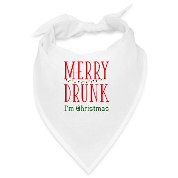 Merry Drunk I’m Christmas - Bandana - Weiß - Vorne