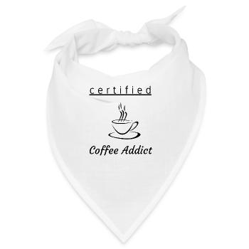 Certified Coffee Addict Slogan Design - Bandana - Weiß - Vorne