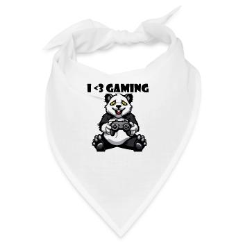 I Love Gaming, Panda - Bandana - Weiß - Vorne